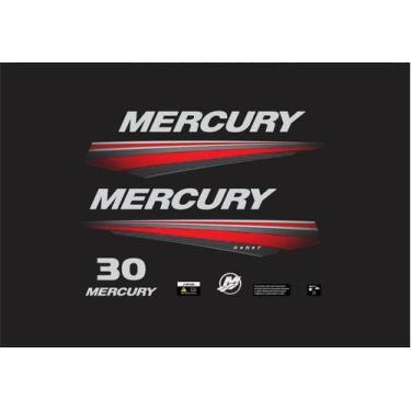Imagem de Faixa Adesivo Motor Mercury 30 Hp Modelo Novo 2 Tempos - SPTS
