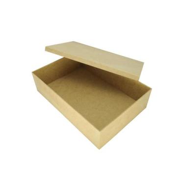 Imagem de Caixa Retangular Tampa de Sapato 20x15x10 Mdf Madeira - Atacadão do Ar