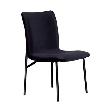 Imagem de Cadeira De Jantar Estofada E Pés De Ferro Multimóveis Cr50096 Preto Preto