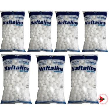 Imagem de 7 Repelentes Naftalina Anti Pragas Traças Morcegos E Pombos 1kg - Sani