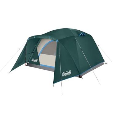 Imagem de Coleman Barraca Skydome com vestíbulo climático completo, tenda à prova de intempéries para 4/6 pessoas se instala em 5 minutos e protege da água, 20% mais espaço do que abrigos tradicionais