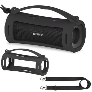 Imagem de Capa de silicone para alto-falante Bluetooth sem fio ultra portátil Sony ULT Field 1 Elextronics, suporte protetor para acessórios de alto-falante Sony ULT Field 1 (apenas capa) (preto)