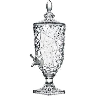 Imagem de Dispensador de bebidas 2L/3L/5L Jarra fria de vidro Pote de suco com torneira Garrafa de vinho de vidro Lata de bebidas de alta temperatura Garrafa de água Fácil distribuição, C, 5L