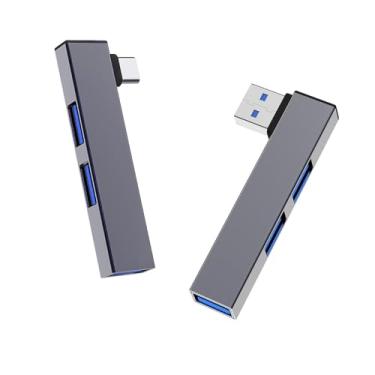 Imagem de Hub USB, hub USB de 3 portas com porta USB 2.0 e porta USB 3.0, divisor USB, extensor USB para laptop, PC, pen drive, HDD, console, impressora, câmera, teclado, mouse, hub USB pequeno com caixa de