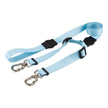 Imagem de Mood Pet Coleira Guia Dupla Para Cães Cachorro Adestramento Passeio Porte Grande Médio Pequeno (Sea, P)