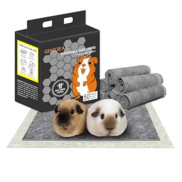 Imagem de GINIDEAR Roupa de cama de porquinho-da-índia, forros descartáveis de gaiola de porquinho-da-índia, almofadas absorventes para xixi à prova d'água para coelhos, hamster e outros animais pequenos. 45 x