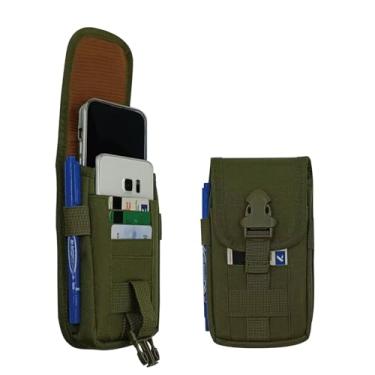 Imagem de Maezar Bolsa de cinto para homens, capa de celular tática multiuso, capa de telefone dupla para dois telefones, bolsa de cinto coldre masculino bolso de cintura para trabalho, caminhada, acampamento,