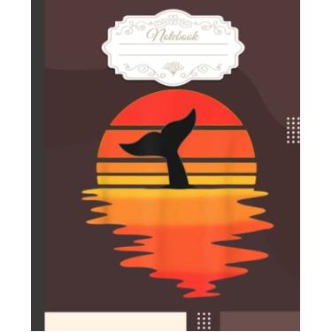 Imagem de Cool Whale - Water Sunset Retro Sea Vintage Notebook: A Whale Notebook/Journal for Kids or Adults - Wide Ruled - 120 Pages