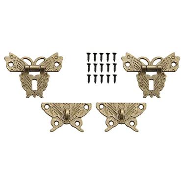 Imagem de Travas de Armário, Fechadura retrô Vintage, Mini Fechadura Decorativa, Ferrolho para Caixa de Joias de Madeira Com Parafusos