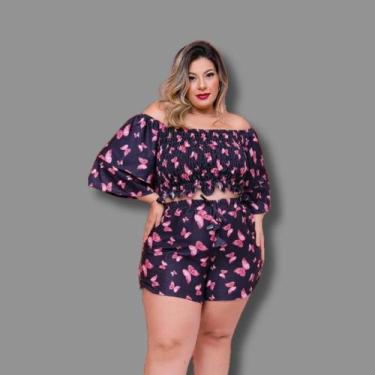 Imagem de Conjunto Feminino Plus Size Ciganinha Estampado 0259 - Bellucy Modas, 