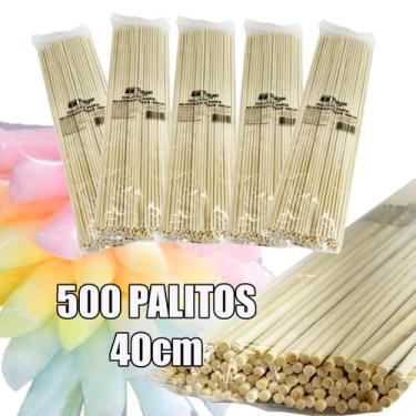 Imagem de Palito algodão doce 40cm, bambu, 500 unid, reforçado - TALGE