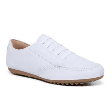 Imagem de Tenis Feminino Casual Branco Sapatenis Mocatenis Mocassim Sapatilha Conforto Com Elastico Exclusivo (Branco, BR, Adulto, Numérico, 34)