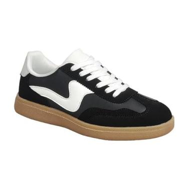 Imagem de Forever Link Modern-12 Tênis feminino de cano baixo feminino com cadarço, Preto, 38