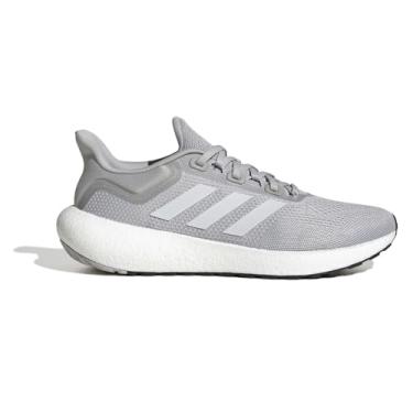 Imagem de adidas Tênis de corrida unissex Pureboost 22, Cinza/branco/preto, 9.5 Women/11 Men