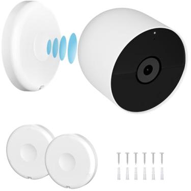 Imagem de UYODM Pacote com 2 suportes de parede magnéticos compatíveis com Google Nest Cam externa ou interna, bateria - 2ª geração, placa de base de substituição magnética para câmera Google Nest (câmera não