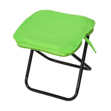 Imagem de menolana Banco de acampamento, cadeira dobrável, bolsa dobrada com zíper, paisagem ao ar livre, fezes dobráveis ​​para pátio de pátio de concertos, Verde