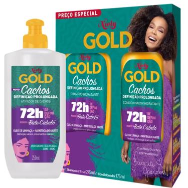 Imagem de Shampoo e Condicionador Niely Gold Cachos Definição Prolongada + Ativador de Cachos