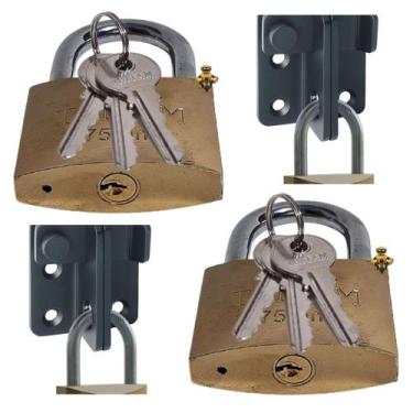 Imagem de 02 X Cadeado 63mm chave Tritan reforçado resistente prevenção antifurt