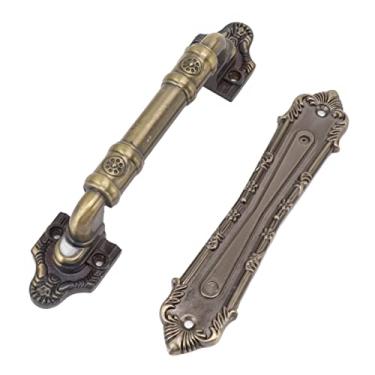Imagem de Mandilhas da Porta do Celeiro, Alças Compridas do Gabinete Puxando Punhetas de Deslizamento Substituição de Bronze Estilo Vintage Porta Deslizante Puxar Maçaneta de Celeiro