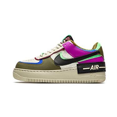 Imagem de Nike Sapatos femininos Air Force 1 Shadow SE Flor de cacto CT1985-500, Flor de cacto/floco de oliva/azul corredor/fóssil, 6.5