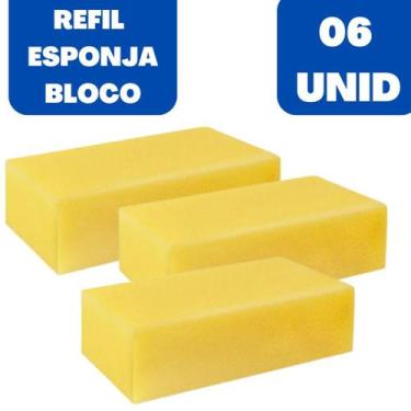 Imagem de Bloco de Espuma Amarelo tamanho 26cm  06 UNID - MOP, 06 Unidades