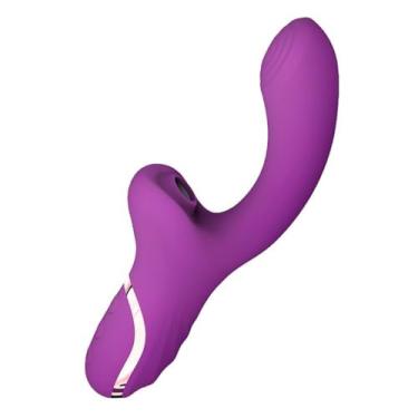 Imagem de Sugador de Clitóris e Vibrador Ponto G 22cm em Flexível Silicone Recarregável REF: 7873