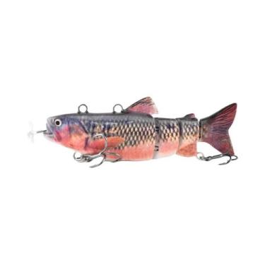 Imagem de Recarregável LED Isca Elétrica Wobblers 4 Segmentos Swimbait Pesca Cra