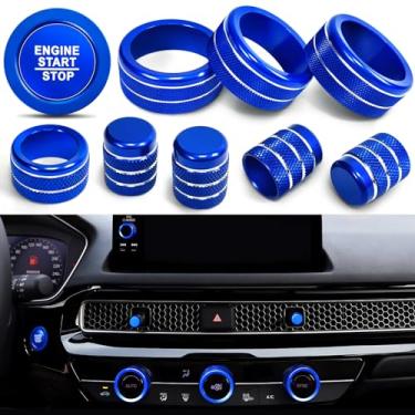 Imagem de Ruautumn Capa de botão de controle climático para Honda Civic Accessories 2022-2025, capa de acabamento da alavanca de ventilação, tampa do botão de volume, capa de botão de parada de partida para