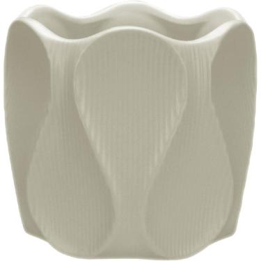 Imagem de CACHEPÔ VASO DECORATIVO PLANTA HOME&CO CERÂMICA 10x10x10cm MARFIM