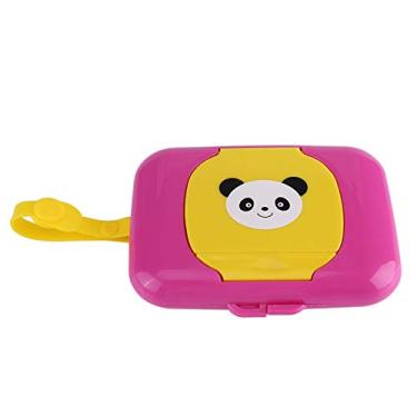 Imagem de Distribuidor Portátil de Lenços Umedecidos para Bebês, Caixa de Lenços Umedecidos para Carrinho de bebê Durável Em Material PP de Silicone para Uso Conveniente (caixa rosa