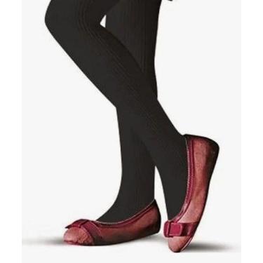 Imagem de Meia Calça Iinfantil Canelada Selene Fio 70 Elastano 9500, Preto, BB