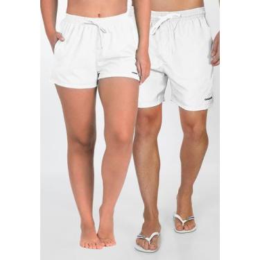 Imagem de Kit Casal 2 Shorts Tactel La'Oase Branco Praia Piscina, Branco, PP, Fe