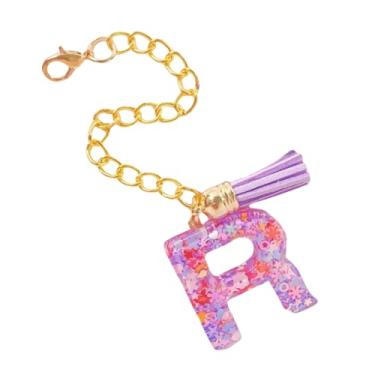 Imagem de HAPPYLIVE SHOPPING Acessórios de letras para copo Stanley, corrente de garrafa de água com letra, 1 peça de chaveiro fofo com pingente com borla para Stanley Tumbler para mulheres, Resina epóxi