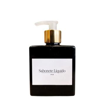 Imagem de Kit de Viagem Frasco 250ml Organizador de Banheiro Lavabo Sabonete Líquido Shampoo Condicionador (Cristal) (Ambar c/Dourado)