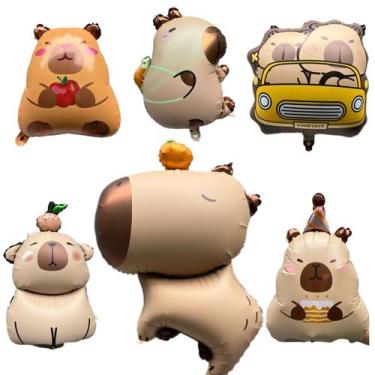 Imagem de kit bexigas balões capivara metalizado festa infantil 6 unidades - 70P