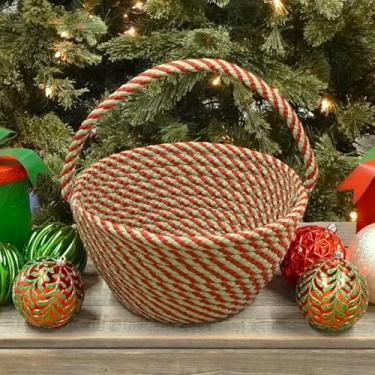 Imagem de Cesta de presente de Natal Twist - Vermelho/Verde 20,3 x 30,5 cm x 17,8 cm