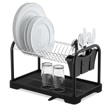 Imagem de Escorredor Duplo Porta Talheres Pratos Copos Bandeja Arthi