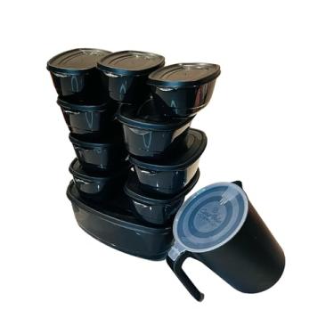 Imagem de Kit 10 Vasilhas de Plástico Cozinha Completa Hermético Com Jarra