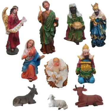 Imagem de Presépio de Natal Decorativo 10 Peças 15,5cm - Resina Importada