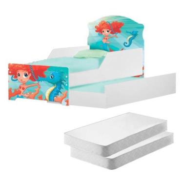 Imagem de Bicama Infantil Uly Sereia Menina com Colchões - CasaH