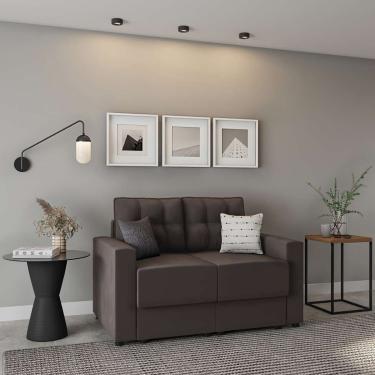 Imagem de Sofá 2 Lugares Retrátil Aquisgrana Suede Grafite 140 cm