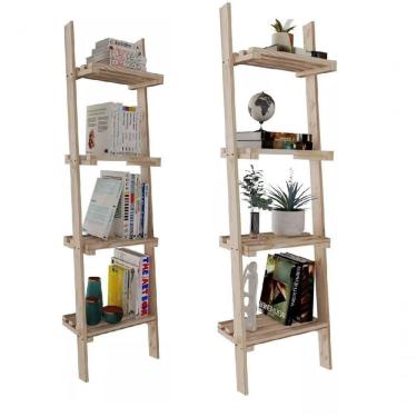 Imagem de Kit 2 Estantes Em Oferta Design Clássico Organizar Livros E Cadernos