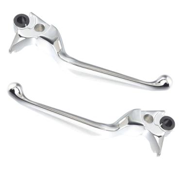Imagem de QUASCO Alavancas de freio cromadas para motocicleta compatíveis com Harley Sportster 883 1200 Dyna Touring Road King Heritage Softail Fat Bob