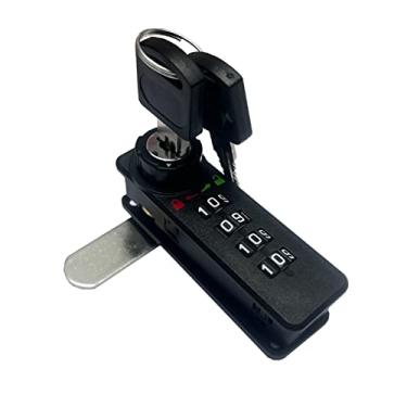 Imagem de Pacote com 1 cadeado de combinação digital de código mecânico – Fechadura de câmera de entrada com senha para armários, caixa de ferramentas, gavetas, armários escolares com chaves