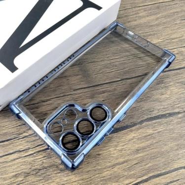 Imagem de Capa protetora transparente à prova de choque para Samsung Galaxy S24 S23 S22 Ultra Plus S 24 23 Capa protetora completa para carros D, azul, para Samsung S23 Ultra