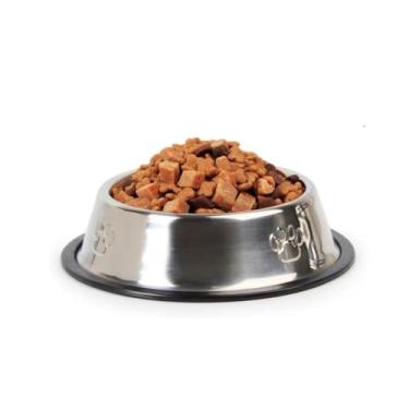 Imagem de Comedouro Bebedouro em Aço Inox com Base Antiderrapante para Cães e Gatos Prata Comedou...