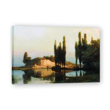 Imagem de Lev Lagorio Prints. Pintura de arte de parede paisagem marítima. Pôster de reprodução de impressões em tela de paisagem para decoração de casa. (Paisagem 4). Moldura interna de 60 x 90 cm - 23,7 x