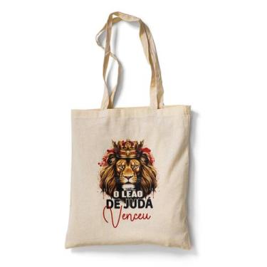 Imagem de Ecobag Bolsa Sacola Tema Relisioso Leão de Judá Venceu - Premium