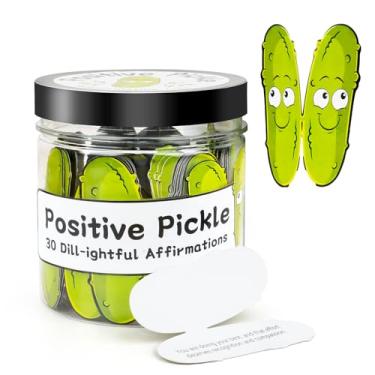 Imagem de Cartões de afirmação positivos de apoio emocional em pote – 60 citações motivacionais exclusivas, presentes de saúde mental para animar amigos, mini mensagens positivas e pote decorativo para picles