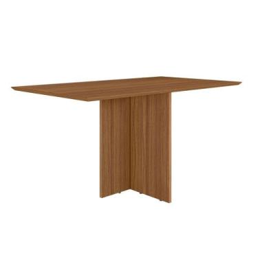 Imagem de Mesa de Jantar Retangular 160cm Helo Poliman Móveis, Carvalho